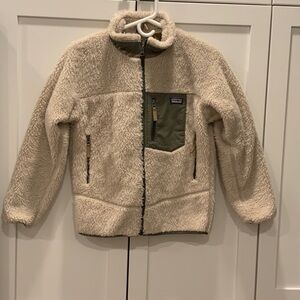 Patagonia Kids Sherpa Jacket - Cream, Olive and Tan